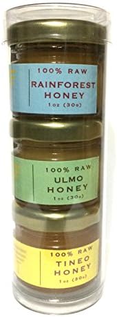 Patagonia Bee Products Honeybee Flight | 3-Variety Rainforest Honey Sampler from Chile | 3 One-ounce Jars