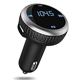 FM Transmitter, feifuns Wireless Handsfree Car Kits Radio Transmitter Adapter with Hand-Free Calling with 5V/2.1A Dual Ports USB Car Charger with LED Display Support USB Flash Drive, TF Card