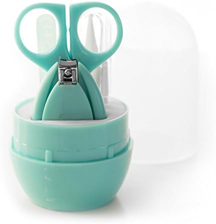 Baby Nail Clipper Trimmer with Safety Scissors and File Grooming Set Kit Perfect for Sleepy Newborn Infant-Green