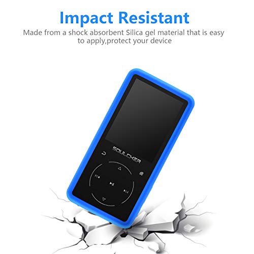Fromsky Case for Soulcker D16 MP3 Player, Silicone Protective Cover Case with Tempered Glass Screen Film Screen Protector (Blue) - Thumbnail 4