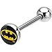 Body Candy Officially Licensed DC Comics Stainless Steel Batman Logo Barbell Tongue Ring 5/8