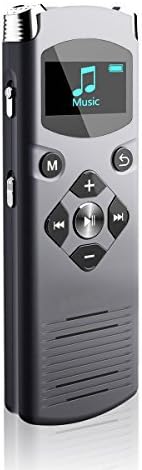 Voice Recorder 8GB Digital Audio Sound Dictaphone HD Stereo Recorder by Cookan Voice Activated, Noise Reduction, Variable Speed Playback Recorder with MP3 Player, Dual Microphone, USB Type-C