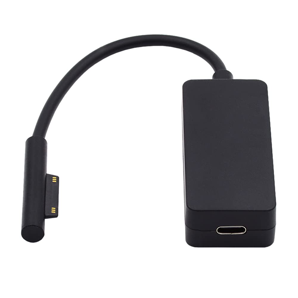 Cablecc 65W DC 15V Type-C USB-C Female to Surface Pro3 Pro4 Pro5 Pro6 Pro7 Pro8 Pro9 Book Pro Charge Cable 20cm