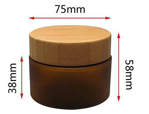 150ML 5oz Empty Amber PET Plastic Cosmetic Container Case with Natural Bamboo Cap Cream Lotion Box Ointments Bottle Food Bottle Makeup Pot Jar