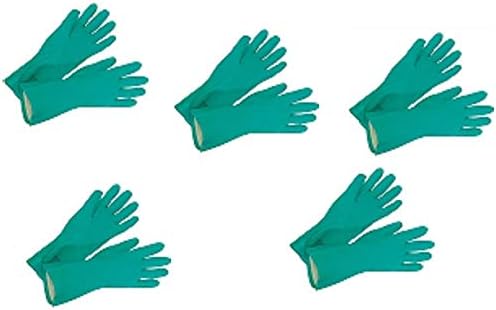 Surex Nitrile Rubber Hand Gloves (Green, Standard Size) -Pack of 5 Pairs