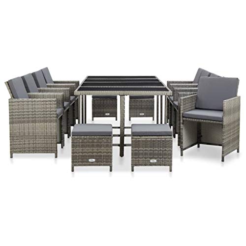 Tidyard 13-TLG. Garten-Essgruppe mit Auflagen Garten-Essgruppe Sitzgruppe Gartenset Gartengarnitur Gartentisch Esstisch… – Bild 3