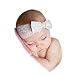 DZT1968® Baby Girl Wide Lace Turban Headband Head Wrap Hair Band With Pearl Bowknot (White)