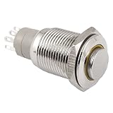Angel Eye YELLOW Led Light 16mm 12V stainless Steel Momentary Push Button Switch