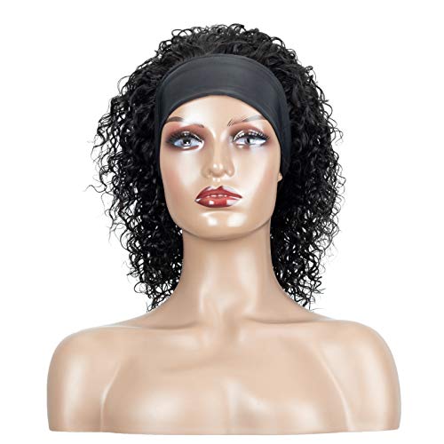 Laivay-Headband-Wigs-for-Women-Kinky-Curly-Human-Hair-Wigs-Natural-Black-Color-180-Density-14-Inch-120g