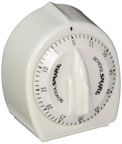 School Smart Large 60 Minute Timer - 3 3/8 x 3 inches - White