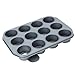 Baker's Pride 3-inch x 1.75-inch Heavy Gauge Non Stick Professional 12-Piece Cup Dessert Pan with Loose Bases