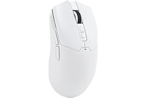 EPOMAKER Click Gaming Mouse Wireless 2.4Ghz/Bluetooth/Type-C, 800 to 42,000 DPI Adjustable, 8K Polling Rate, 500mAh, Lightweight Optical Mouse, for PC/Mac/Linux (White)