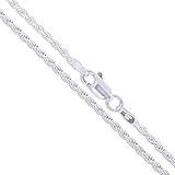 Sterling Silver Diamond-Cut Rope Chain 1.7mm Solid 925 Italy New Necklace