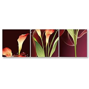 Wall26-3 Panel Canvas Wall Art- Beautiful Flowers -Giclee Painting Wall Bedroom Living Room Home Decoration - 12"x12"x3 Panels