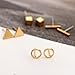 Geerier Triangle Earrings Circle Ring Square Bar Earrings Set Gold Color 4 Pairs for Girls Women