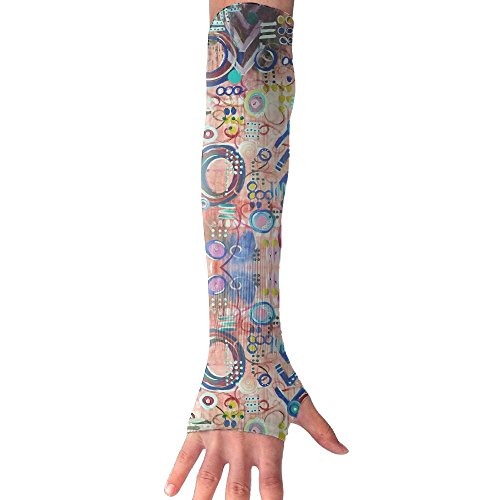 Unisex Color Drawing UV Sun Protection Arm Sleeves,Outdoor Sunblock Long Sleeve Glove 1 Pair