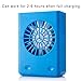 Powshop Portable Necklace Multi-functional Rechargeable Mini Fan 3 Speeds Personal Cooling Fan with 18650 Li-ion Battery & USB Charging & String for Outdoors/Travel/Office (Blue)