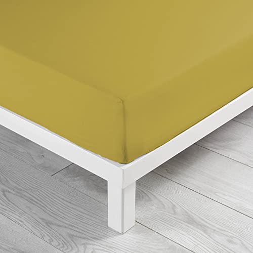 douceur dinterieur, Hoeslaken (160 x 200 cm), linnengeel, 100% katoen