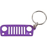 Alien Sunshade Jeep Wrangler JK JKU Grill Keychain, Made of Laser Cut Stainless Steel, Features Iconic D-Ring Connector (Royal Purple)