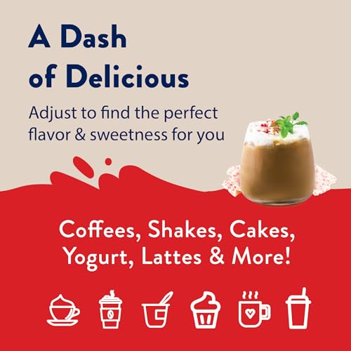 JORDAN’S SKINNY MIXES SUGAR FREE COFFEE SYRUP, WHITE CHOCOLATE PEPPERMINT COFFEE FLAVORING SYRUP, ZERO CALORIE DRINK MIX FOR LATTES, BAKING, PROTEIN SHAKE, DAIRY & GLUTEN FREE, KOSHER, 25.4 FL OZ