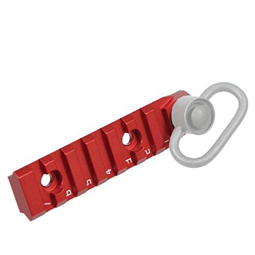 Green Blob Outdoors 7 Slots Dual Interface KEYMOD & M-LOK Rail Section 3/8'' Quick Detachable Socket QD Attachment Feature Red Color