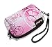 AUPET Pink Butterfly Design Digital Camera Case Bag Pouch Coin Purse with Strap for Sony Samsung Nikon Canon Kodak