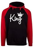 S&R King Queen Crown Raglan Hoodie Pullover Hooded Sweatshirt