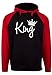 S&R King Queen Crown Raglan Hoodie Pullover Hooded Sweatshirt