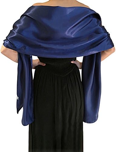 Honfon Womens Solid Color Satin Pashmina Shawl for Party Wedding Prom