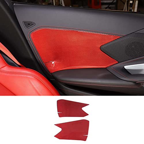 Inner Side Door Panel Strip Cover Trim Decoration, Soft Carbon Fiber