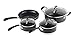 Gourmet Chef Induction Ready Non-Stick Cookware Set, Induction Base, Multi-Surface, Stay Cool Silicone Handles, Scratch Resistant Heavy Gauge, 7-Piece, Black