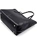 Jack&Chris Black Genuine Leather Designer Handbags Work Tote Shoulder Bags for Women,WBDZ038 Black