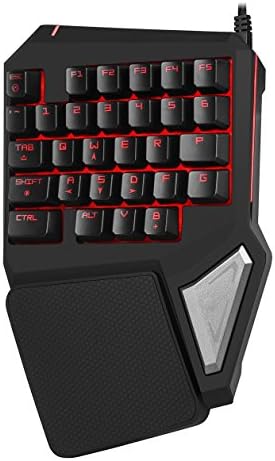 Delux T9 Pro 7 Colours LED Backlight Single Hand Gaming Keyboard USB Wired Anti-Ghosting Keyboard for Game