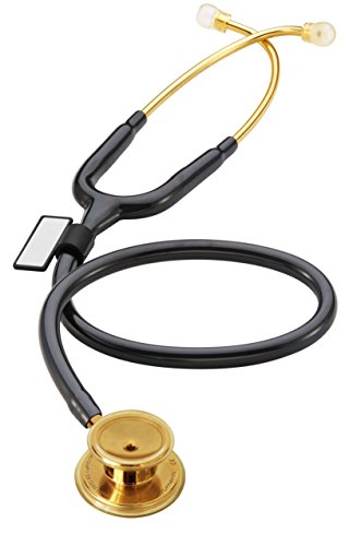 MDF MD One Stainless Steel Premium Dual Head Stethoscope - Gold Edition - Black (MDF777K-11)