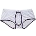 YiZYiF Men's Sexy Soft Underwear Sheer Transparent Brief Boxer Trunks Panty White X-Large