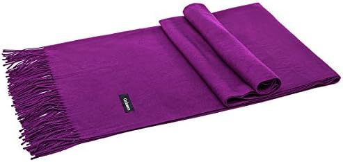 Kuayang Pashmina Scarf Cashmere Scarves for Women Mens Winter Shawls and Wraps (Purple)