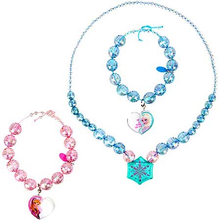 Disney Frozen Anna and Elsa Necklace and Bracelet Set - Disney Store Authentic