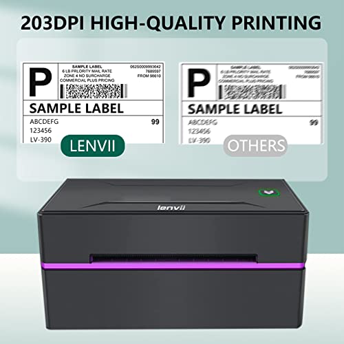 LENVII 4 Inch Thermal Label Printer with Bluetooth Connectivity丨For Shipping Labels/Warehouse/Logistics/Ecommerce/Ocean Freight丨High Resolution丨Compatible with Etsy, Shopify，eBay(Excludes holders)