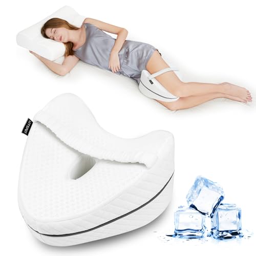 LITSPOT Leg and Knee Pillow for Hip Sleeping, Cooling Memory Foam Leg Pillow for Relieving Back, Hip, Sciatica and Joint Pain