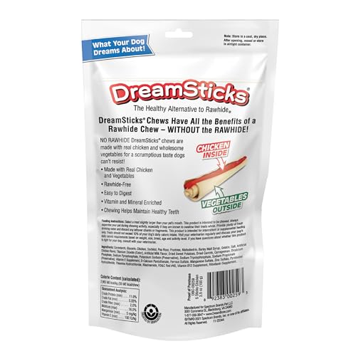 DREAMBONE DREAMSTICKS, TREAT YOUR DOG TO A CHEW MADE WITH REAL CHICKEN AND VEGATABLES, 5 COUNT