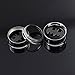 Longbeauty Stainless Steel Bat Screwed Ear Expander Plugs 10mm Pair