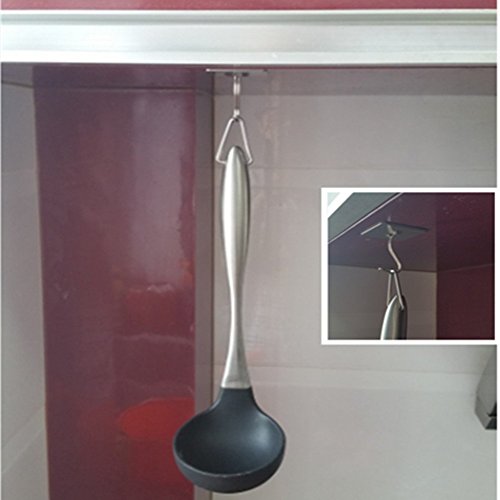Daixers Stainless Steel Strong Adhesive Hooks With Rotatable Hook Tip,4-Hook(Max Load 4.4 pounds)