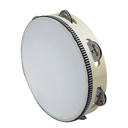 BARGAIN HOUSE Hand Held Tambourine Drum Wooden Tambourine With Metal Jingles Percussion Musical Educational Toy Instrument For Party