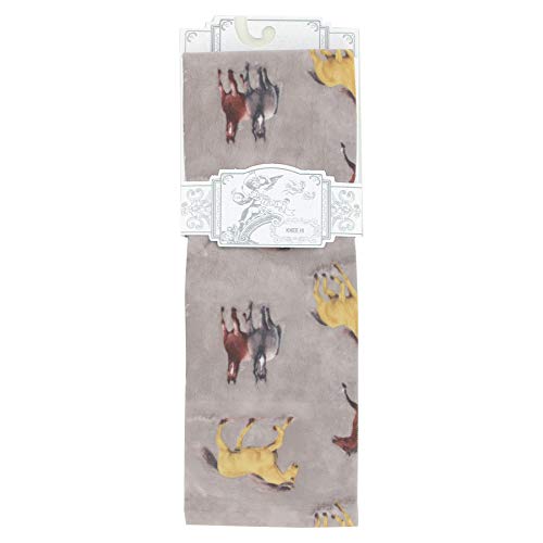 Knee High Trouser Socks w/Colorful Printed Patterns - Made in USA by Sox Trot (3 Equestrian)