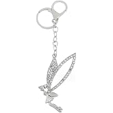 ARFUKA Keychain Rhinestone Angel Model Pendant Keyring Key Ring Bag Charm Jewellery Christmas Birthday Gift Keychains Key Chain Key Ring Holder for Women Silver