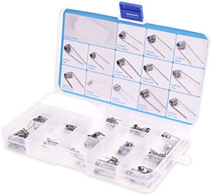 UETECH Prebuilt Coil Kit with 13 Different Types Prebuilt Coils(88pcs) and 10 pcs Organic Cotton