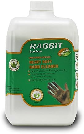 Rabbit Lotion Heavy Duty Hand Cleaner Soap [With Microscrubbers] Conditioner Enriched , Aloe Vera Scent , 2 Liters