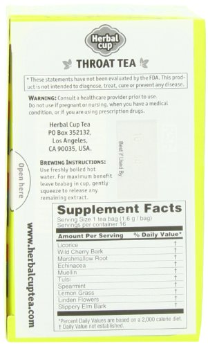Herbal Cup Herbal Tea, Throat, 16 Tea Bags - Thumbnail 2