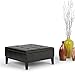 SIMPLIHOME Dover 36 inch Wide Contemporary Square Coffee Table Storage Ottoman in Tanners Brown Vegan Faux Leather, Assembled, For the Living Room and Bedroom