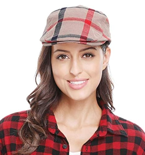 Women Men's Cotton Flat Cap Hat Newsboy Hunting Hat Cabbie Gatsby